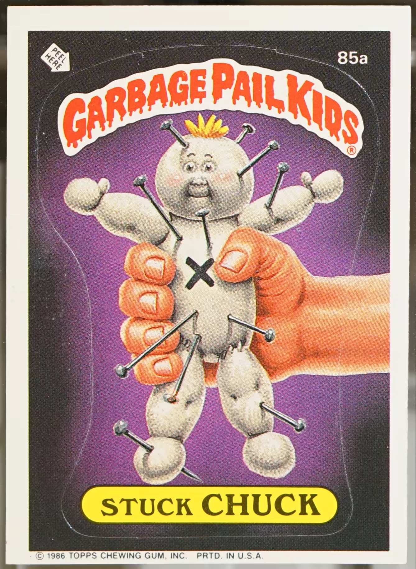 1986 Topps Garbage Pail Kids Series 3 #85a Stuck Chuck Non-Sport EX