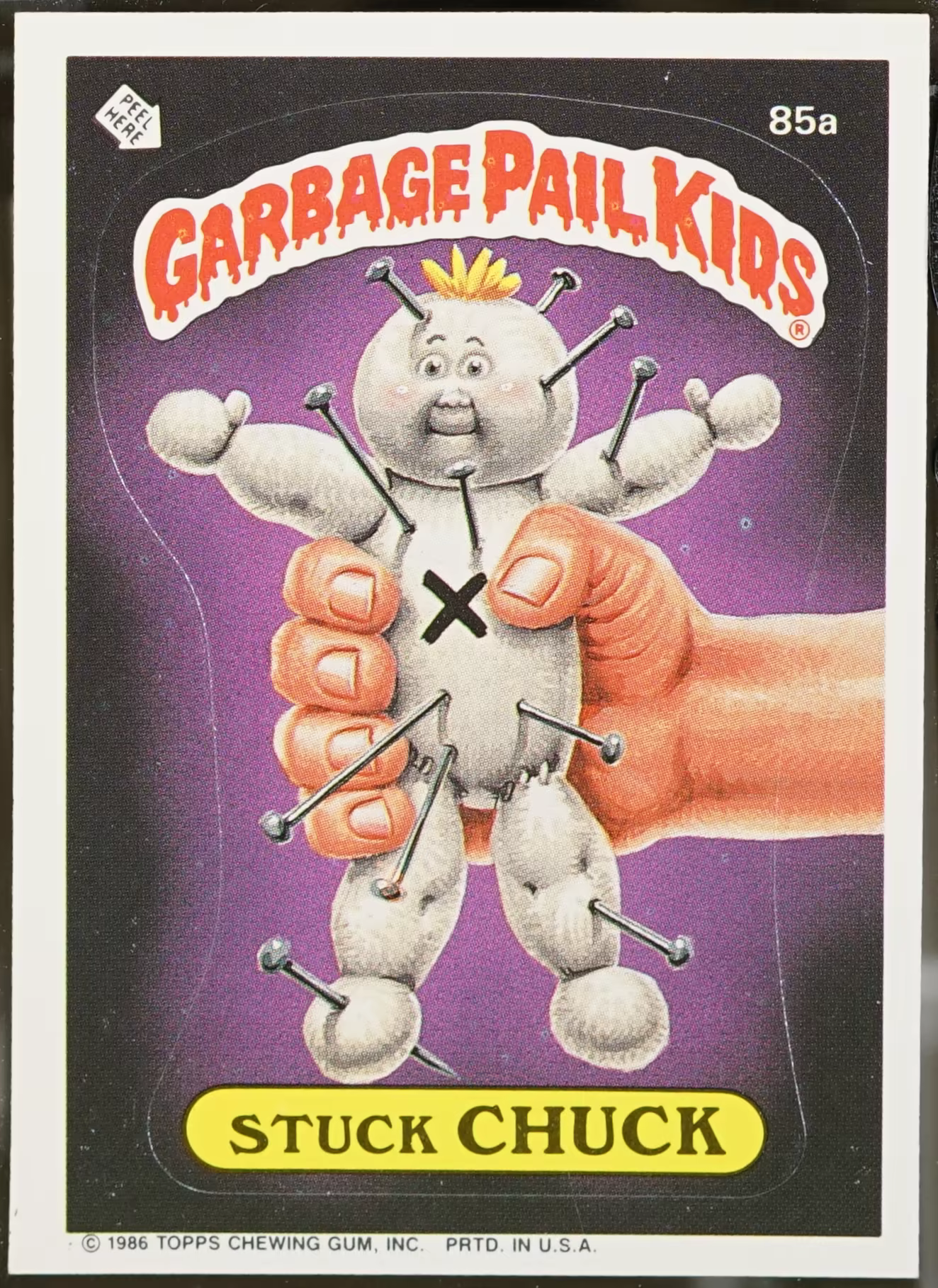1986 Topps Garbage Pail Kids Series 3 #85a Stuck Chuck Non-Sport NM
