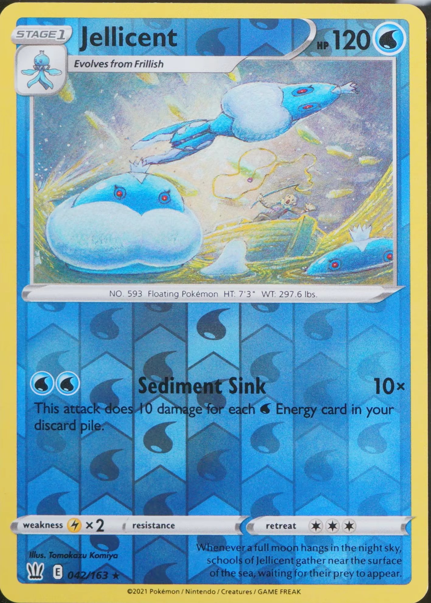 Battle Styles #42 Jellicent Reverse Holofoil Pokemon NM
