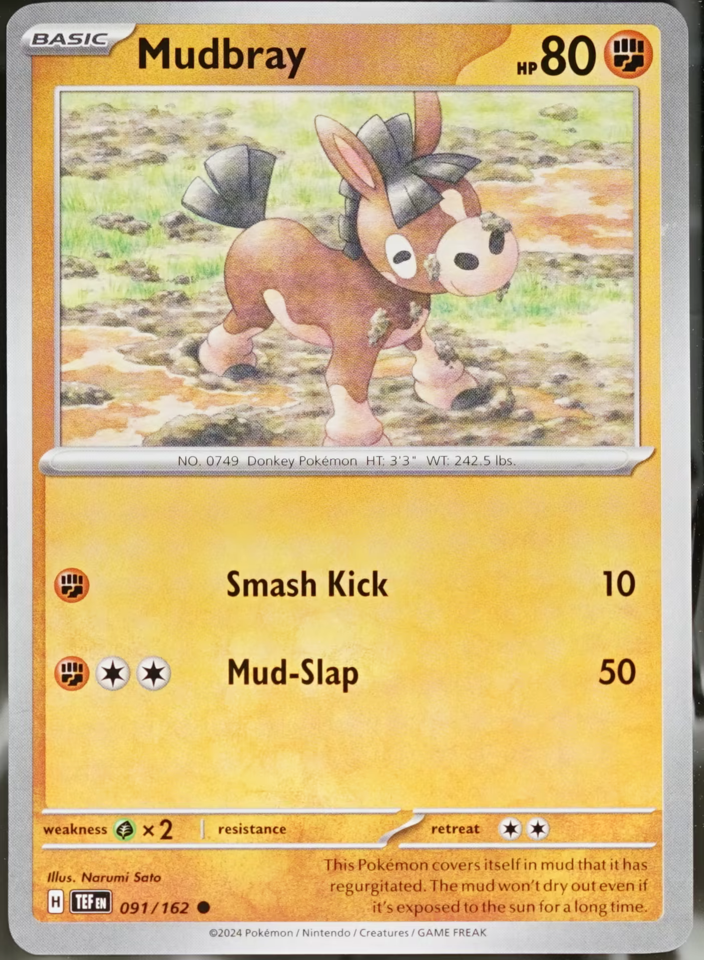 Temporal Forces #91 Mudbray Pokemon EX