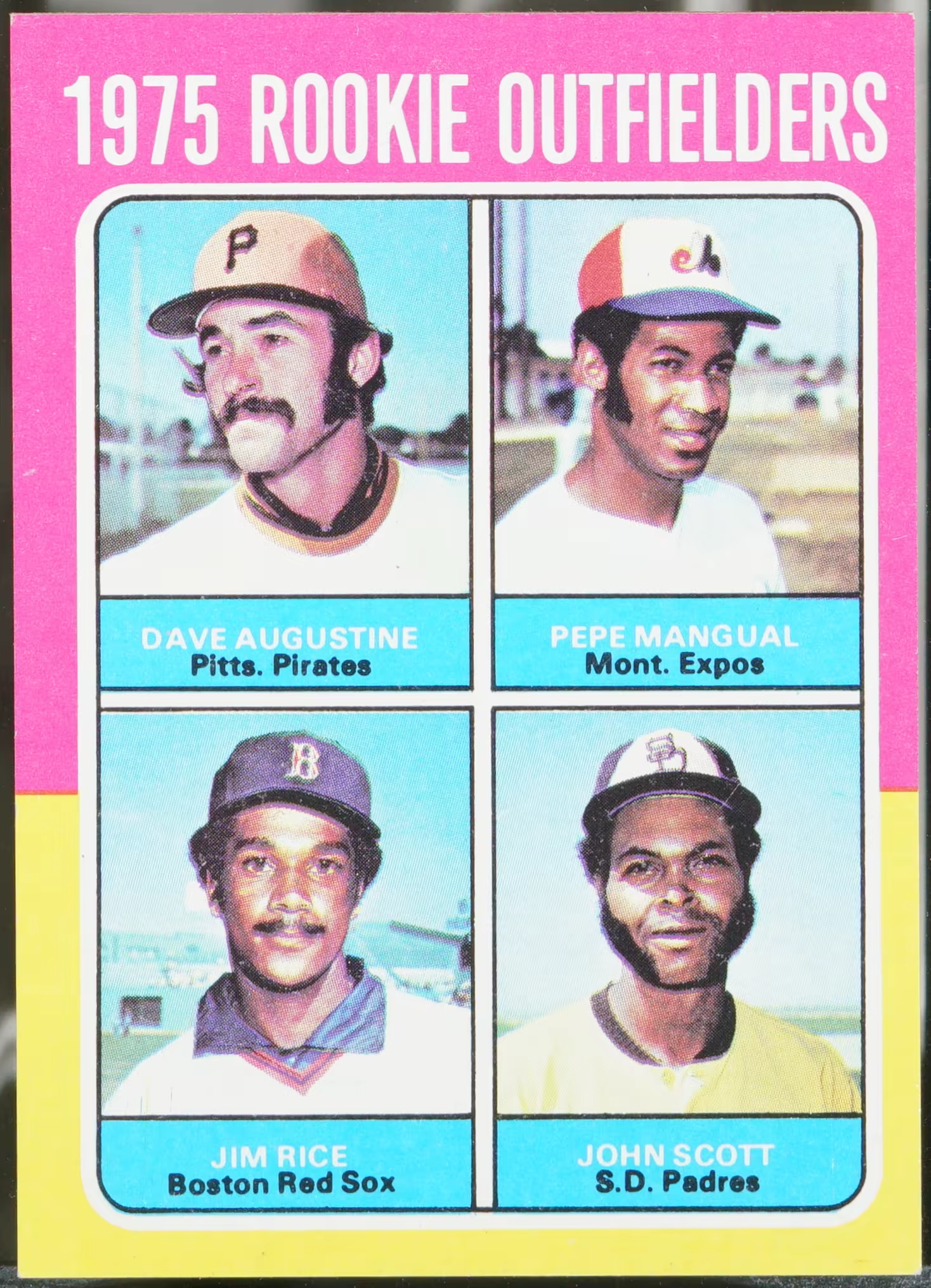 1975 Topps Baseball 1975 Rookie Outfielders (Dave Augustine / Pepe Mangual / EX