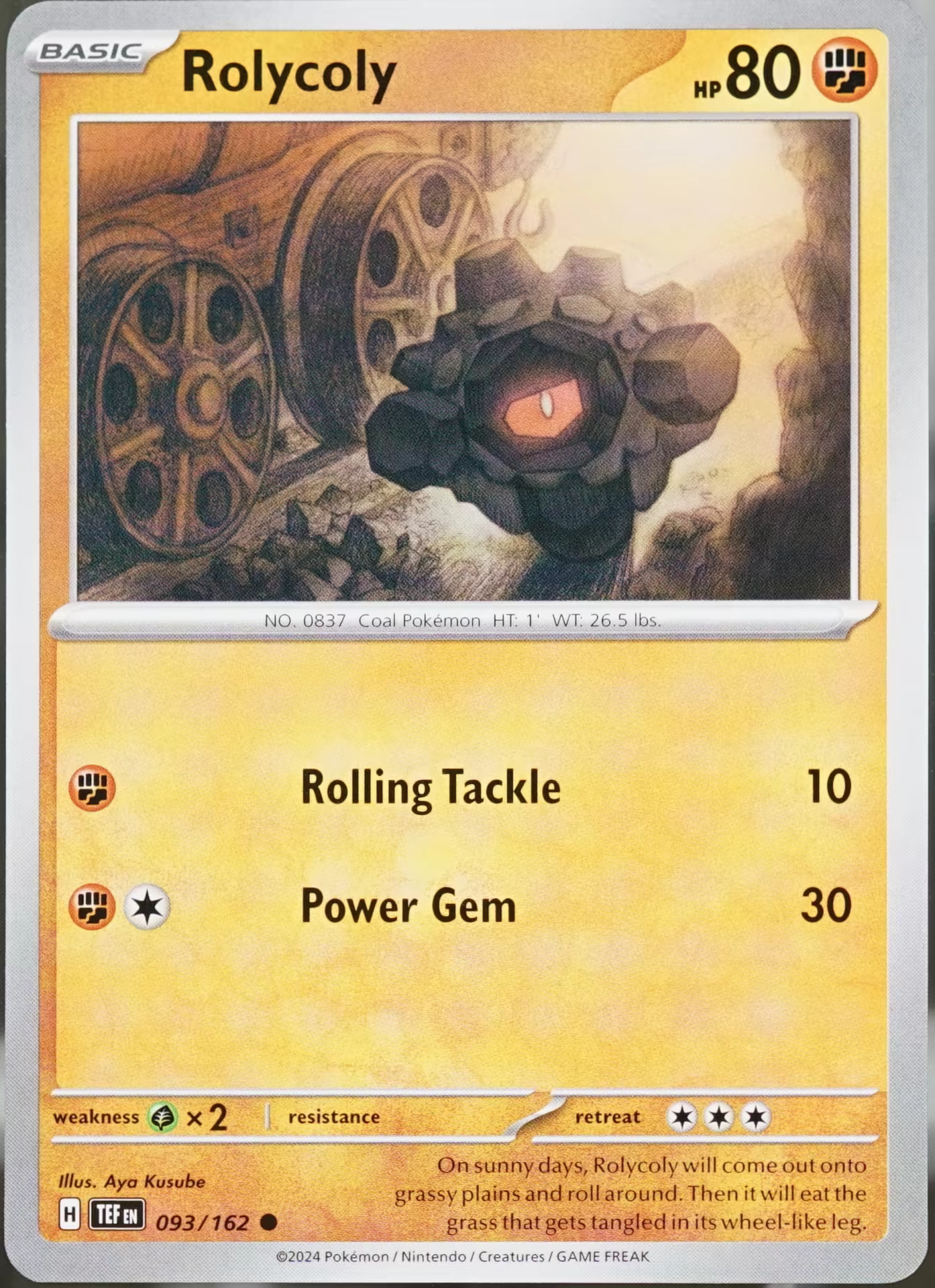 Temporal Forces #93 Rolycoly Pokemon EX