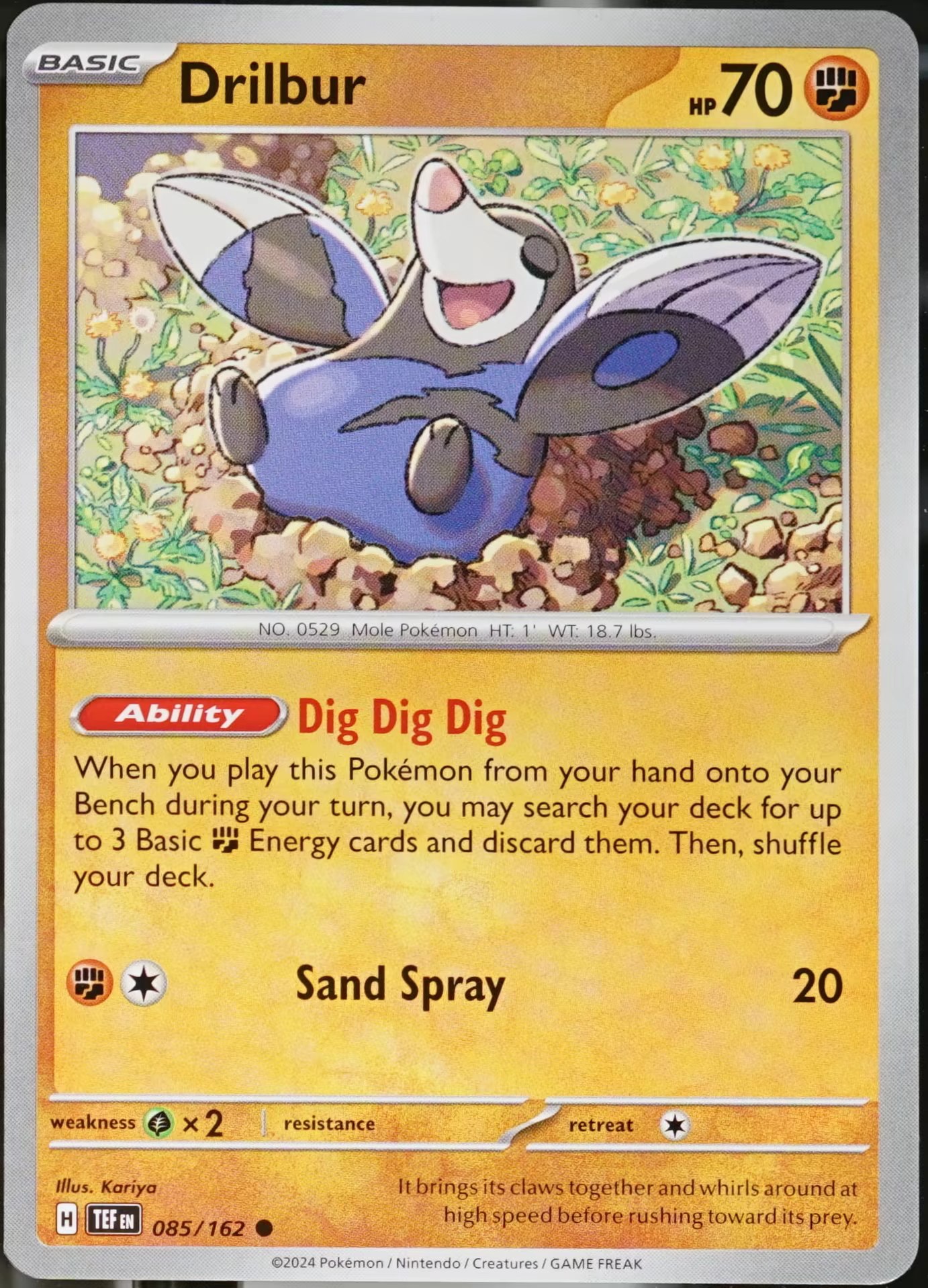 Temporal Forces #85 Drilbur Pokemon EX