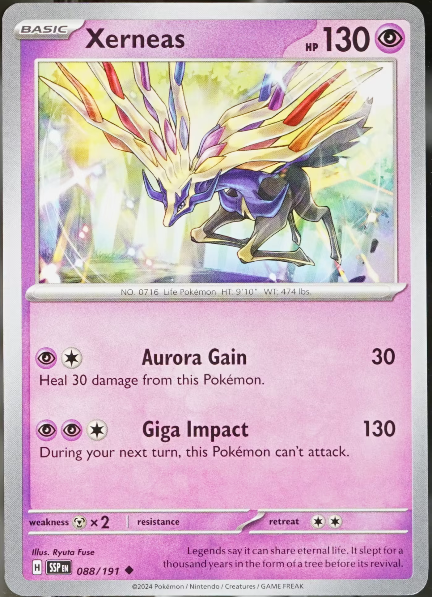 Surging Sparks #88 Xerneas Pokemon EX