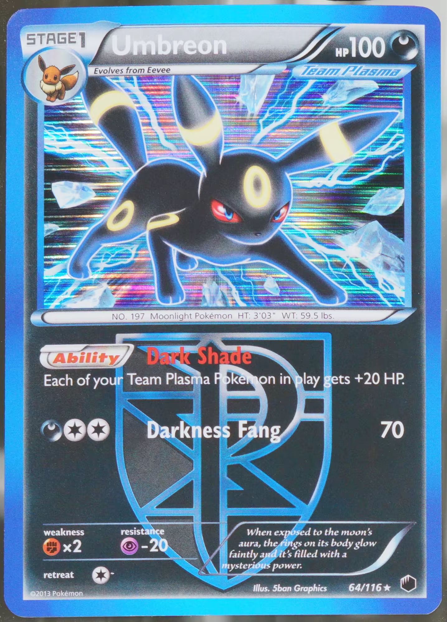 Plasma Freeze #64 Umbreon (Team Plasma) Pokemon NM