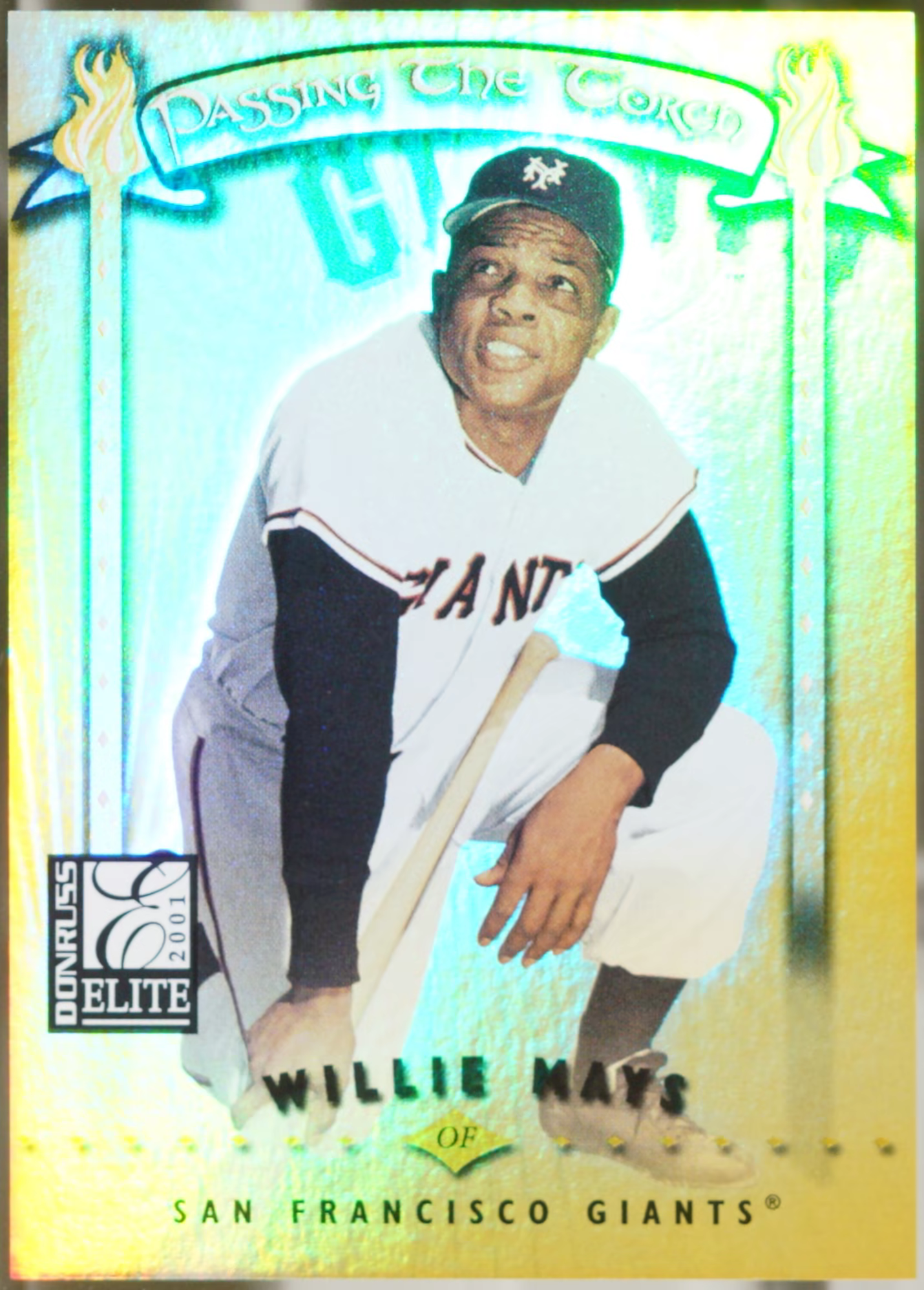 2001 Donruss Elite – Passing the #PT-18 Willie Mays / Barry Bonds SN500 /500 EX
