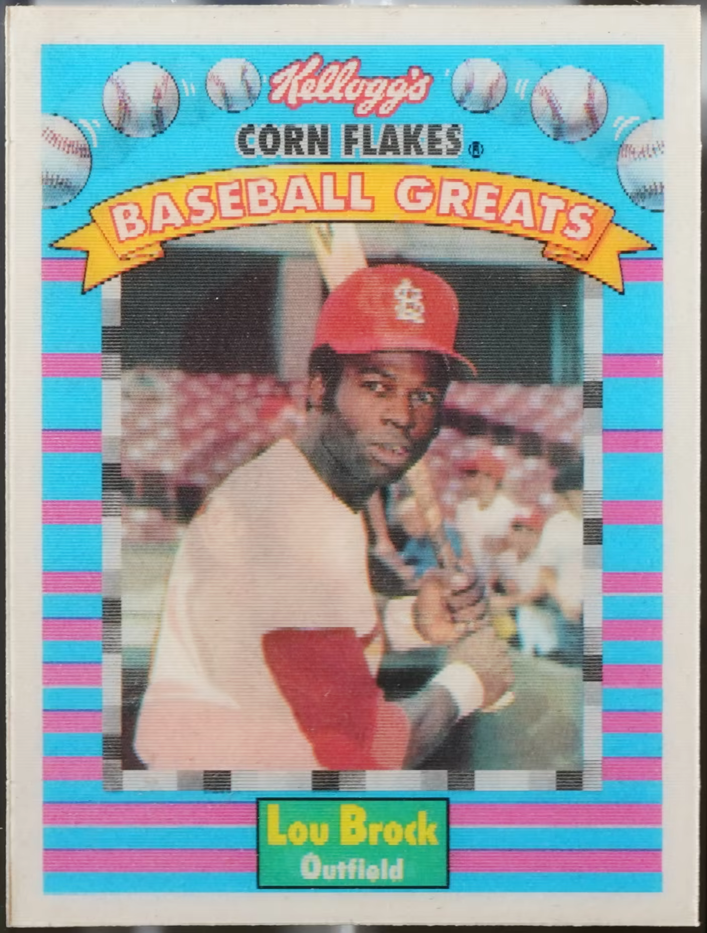 1991 Sportflics Kellogg’s Corn Flakes Baseball Greats #10 Lou Brock Baseball NM