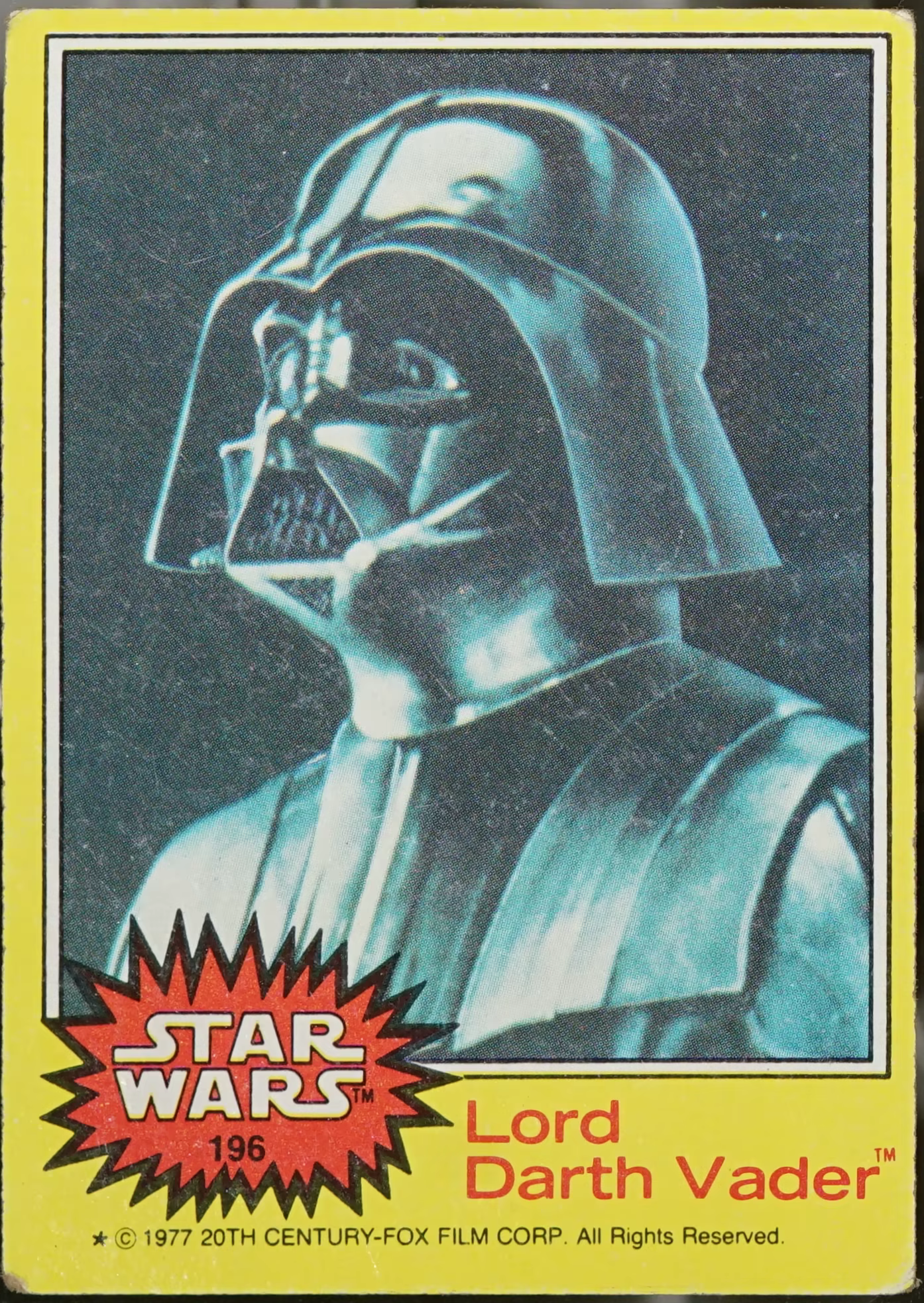 1977 Topps Star Wars #196 Lord Darth Vader Non-Sport PR