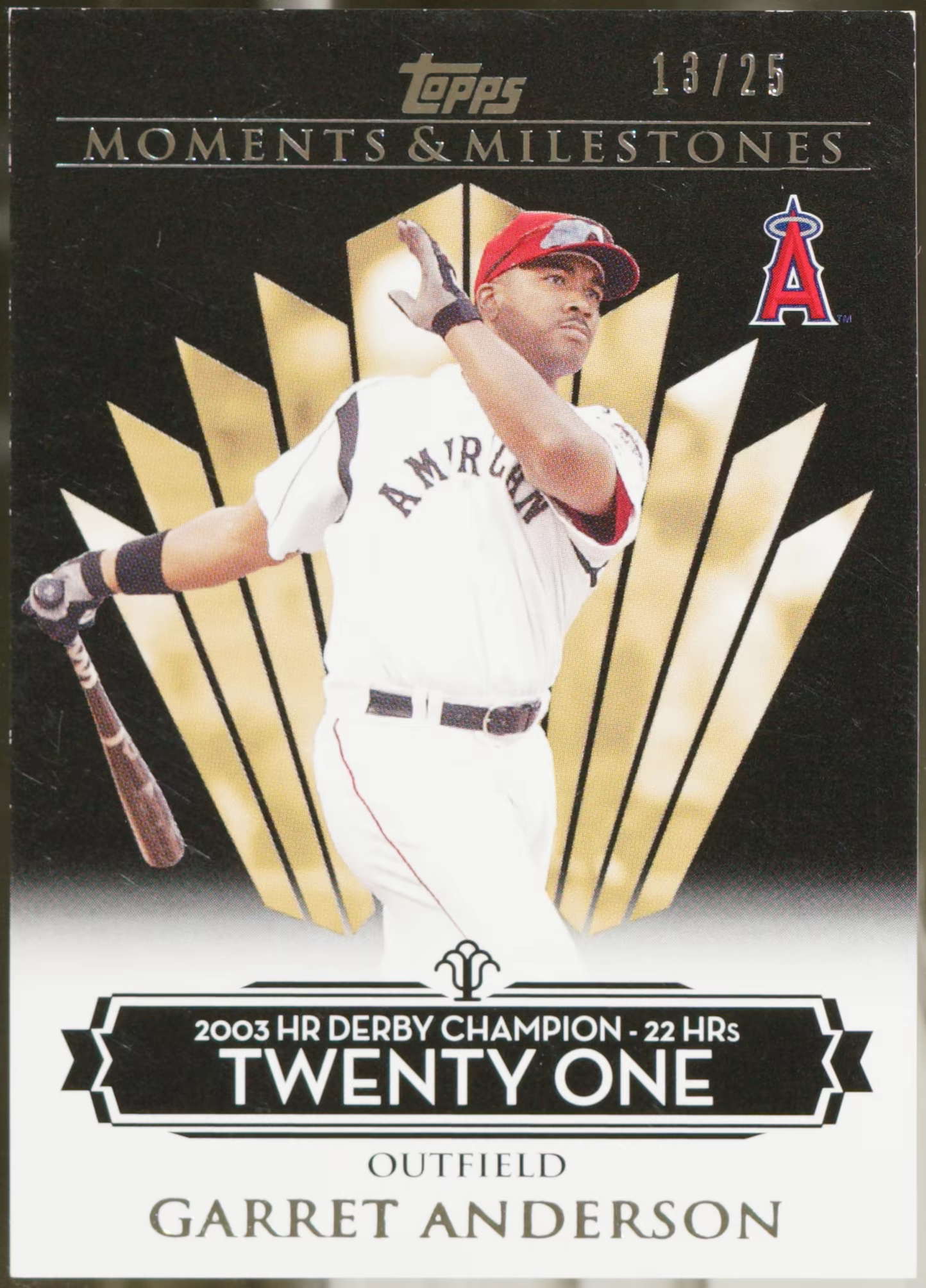 2008 Topps Moments & Milestones #23-21 Garret Anderson Black /25 Baseball NM